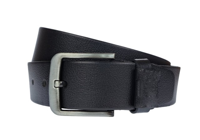 Curea casual barbati pentru jeans, catarama metalica, latime 4.5 cm, negru, piele naturala - CK215N